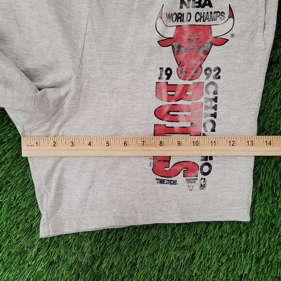 Vintage 1992 Chicago-Bulls Shorts L/XL Gray USA - Picture 11 of 16